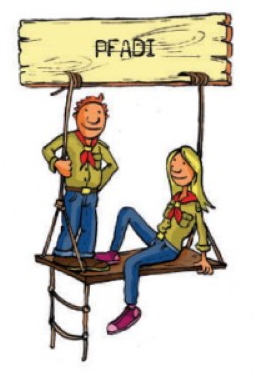 das Bild zeigt das Cartoon der Pfadistufe